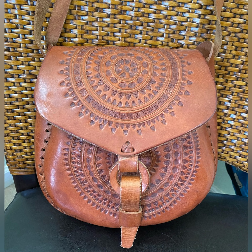Genuine Leather Brown Crossbody Handbag